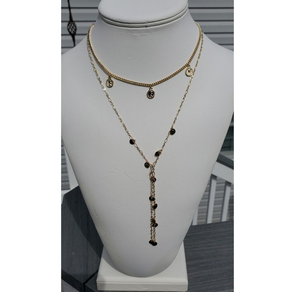 Ettika Revolve Fashion Jewelry Gold Necklace Coin Charm Pendant GTN1100